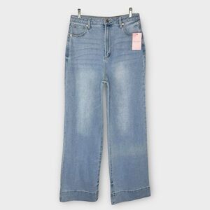 Juicy Couture Lunita Wide Leg Jeans Light Wash 31 High Rise Denim Y2K Flare NWT